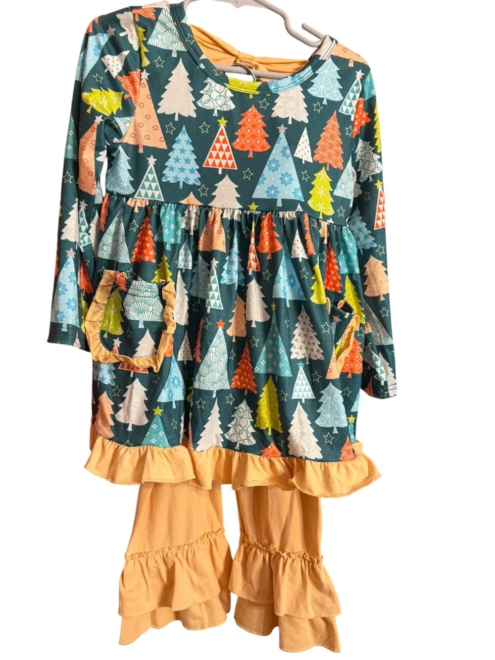 Abby & Evie Tree-Print Holiday Set NWT